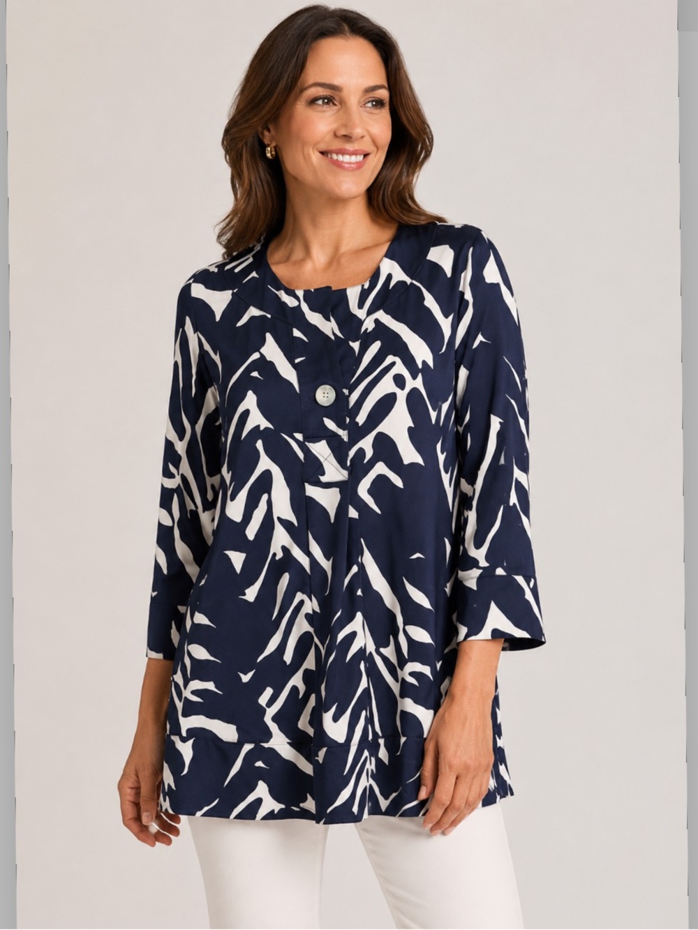 DVF Navy Silk Gaby Tunic 2